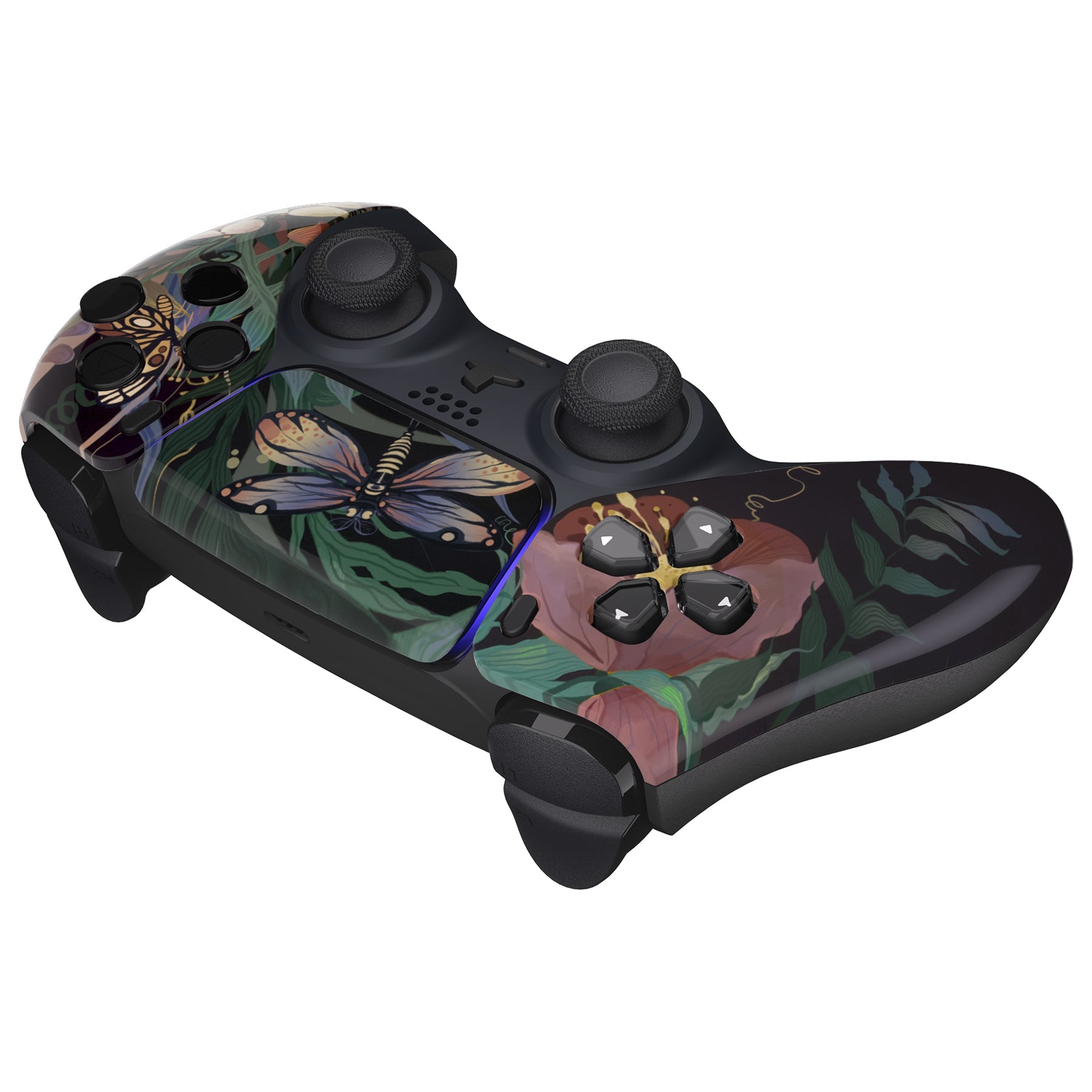 eXtremeRate Replacement Front Housing Shell with Touchpad Compatible with PS5 Controller BDM-010/020/030/040/050 - Mysterious Garden eXtremeRate