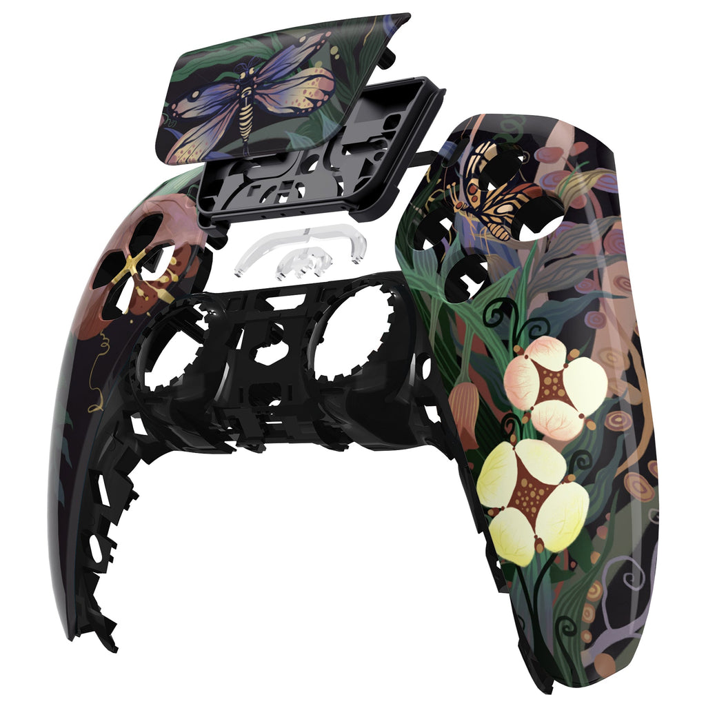 eXtremeRate Replacement Front Housing Shell with Touchpad Compatible with PS5 Controller BDM-010/020/030/040/050 - Mysterious Garden eXtremeRate