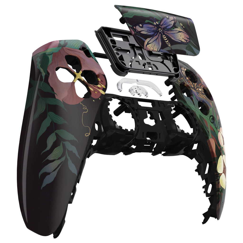 eXtremeRate Replacement Front Housing Shell with Touchpad Compatible with PS5 Controller BDM-010/020/030/040/050 - Mysterious Garden eXtremeRate