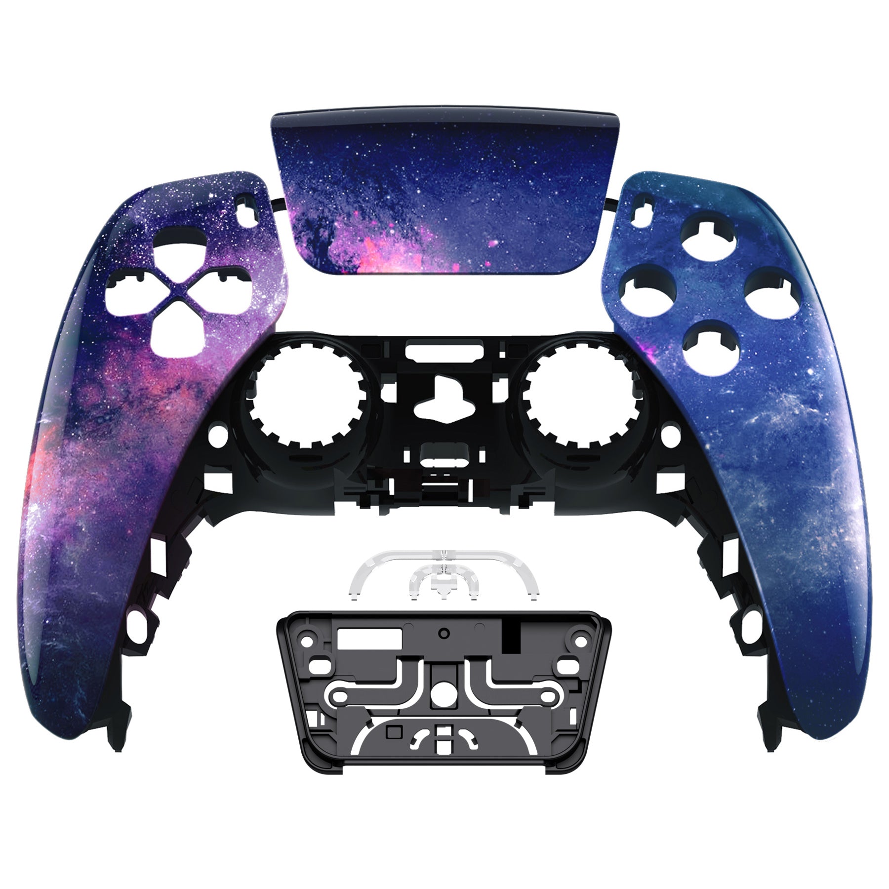 eXtremeRate Replacement Front Housing Shell with Touchpad Compatible with PS5 Controller BDM-010/020/030/040/050 - Nebula Galaxy eXtremeRate