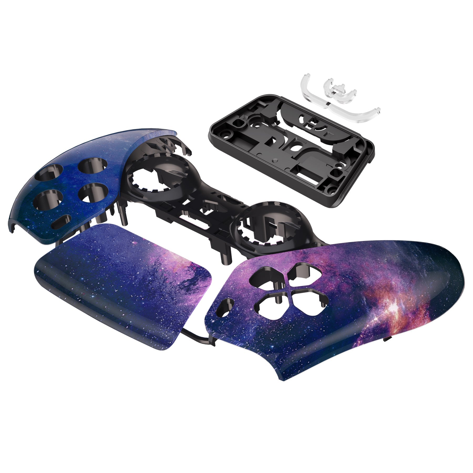 eXtremeRate Replacement Front Housing Shell with Touchpad Compatible with PS5 Controller BDM-010/020/030/040/050 - Nebula Galaxy eXtremeRate
