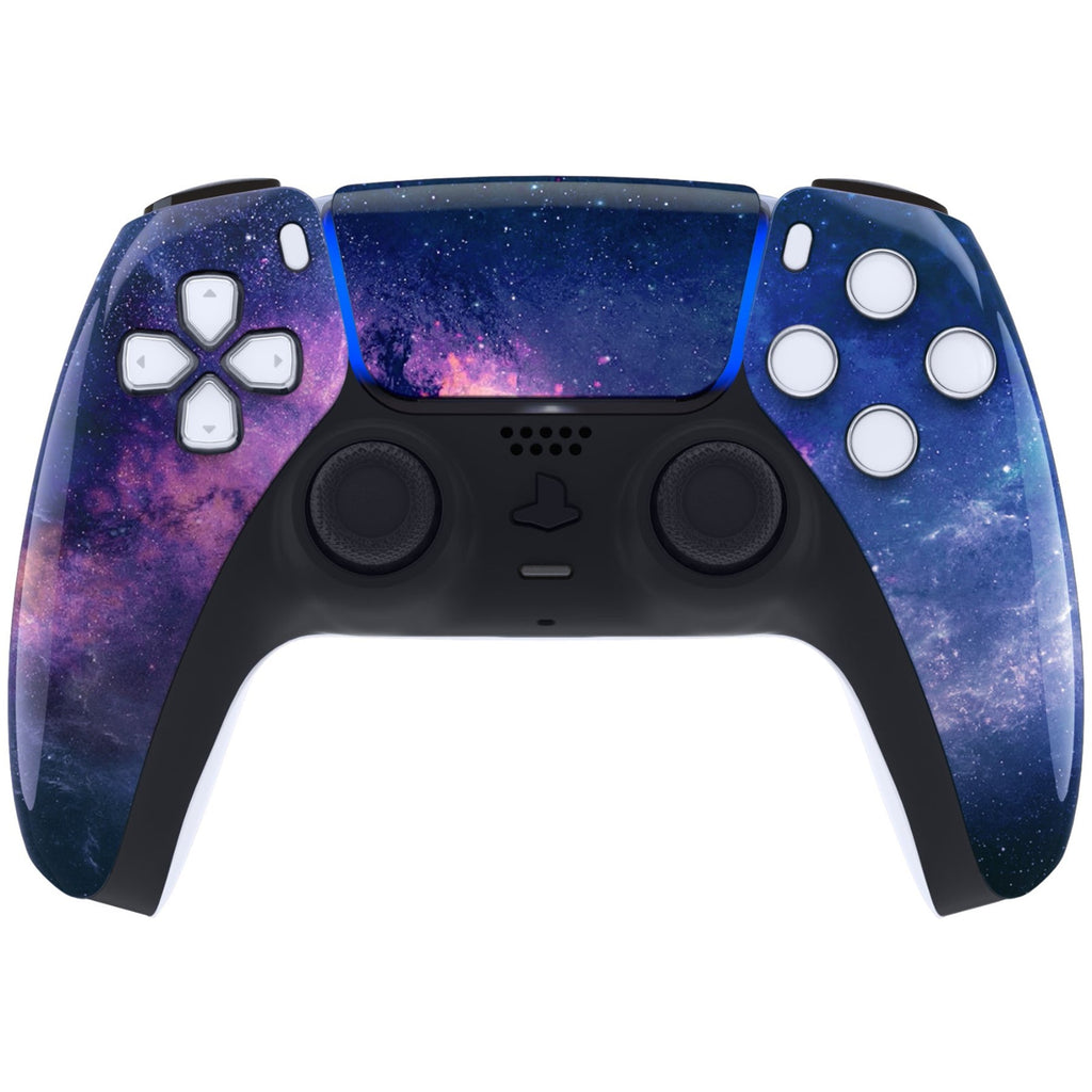 eXtremeRate Replacement Front Housing Shell with Touchpad Compatible with PS5 Controller BDM-010/020/030/040/050 - Nebula Galaxy eXtremeRate