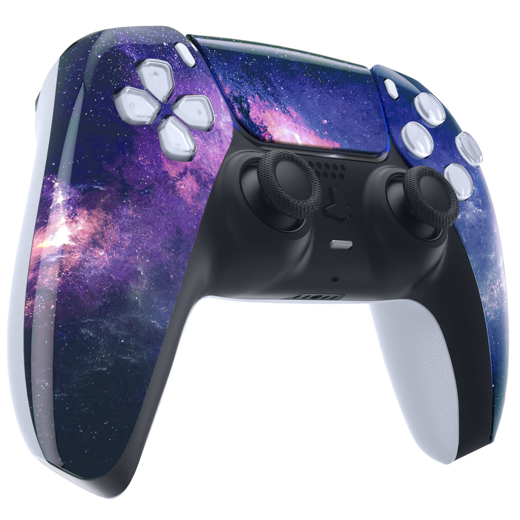 eXtremeRate Replacement Front Housing Shell with Touchpad Compatible with PS5 Controller BDM-010/020/030/040/050 - Nebula Galaxy eXtremeRate