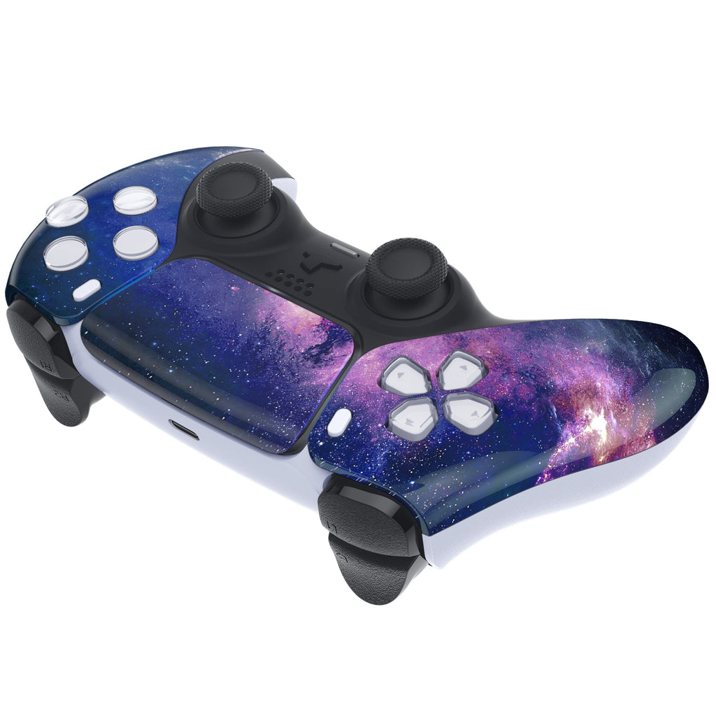 eXtremeRate Replacement Front Housing Shell with Touchpad Compatible with PS5 Controller BDM-010/020/030/040/050 - Nebula Galaxy eXtremeRate