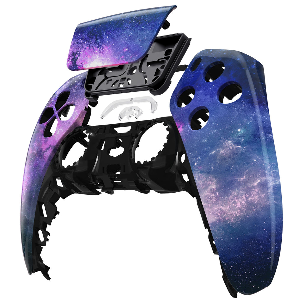 eXtremeRate Replacement Front Housing Shell with Touchpad Compatible with PS5 Controller BDM-010/020/030/040/050 - Nebula Galaxy eXtremeRate
