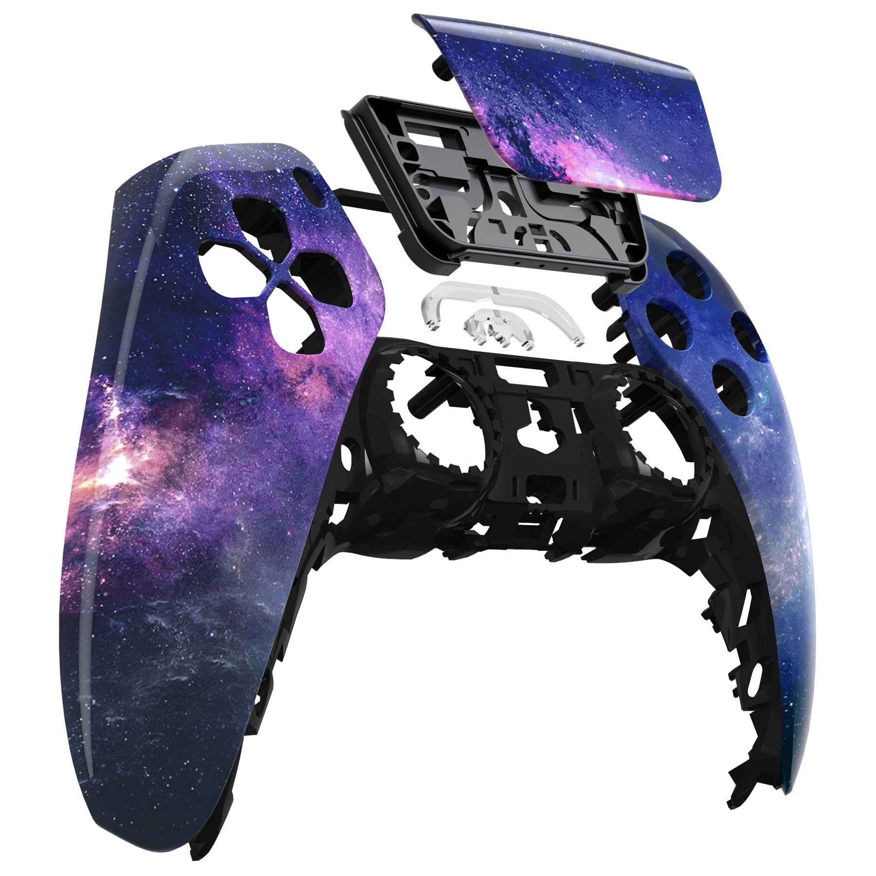 eXtremeRate Replacement Front Housing Shell with Touchpad Compatible with PS5 Controller BDM-010/020/030/040/050 - Nebula Galaxy eXtremeRate