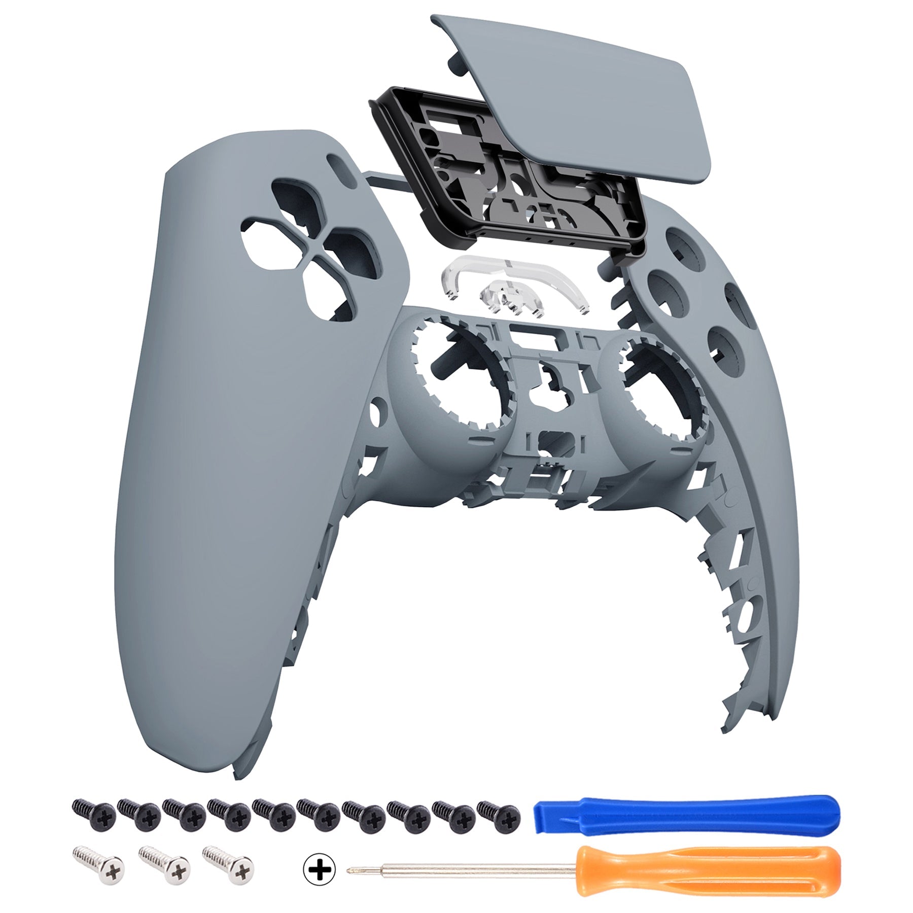 eXtremeRate Replacement Front Housing Shell with Touchpad Compatible with PS5 Controller BDM-010/020/030/040/050/060 - New Hope Gray eXtremeRate