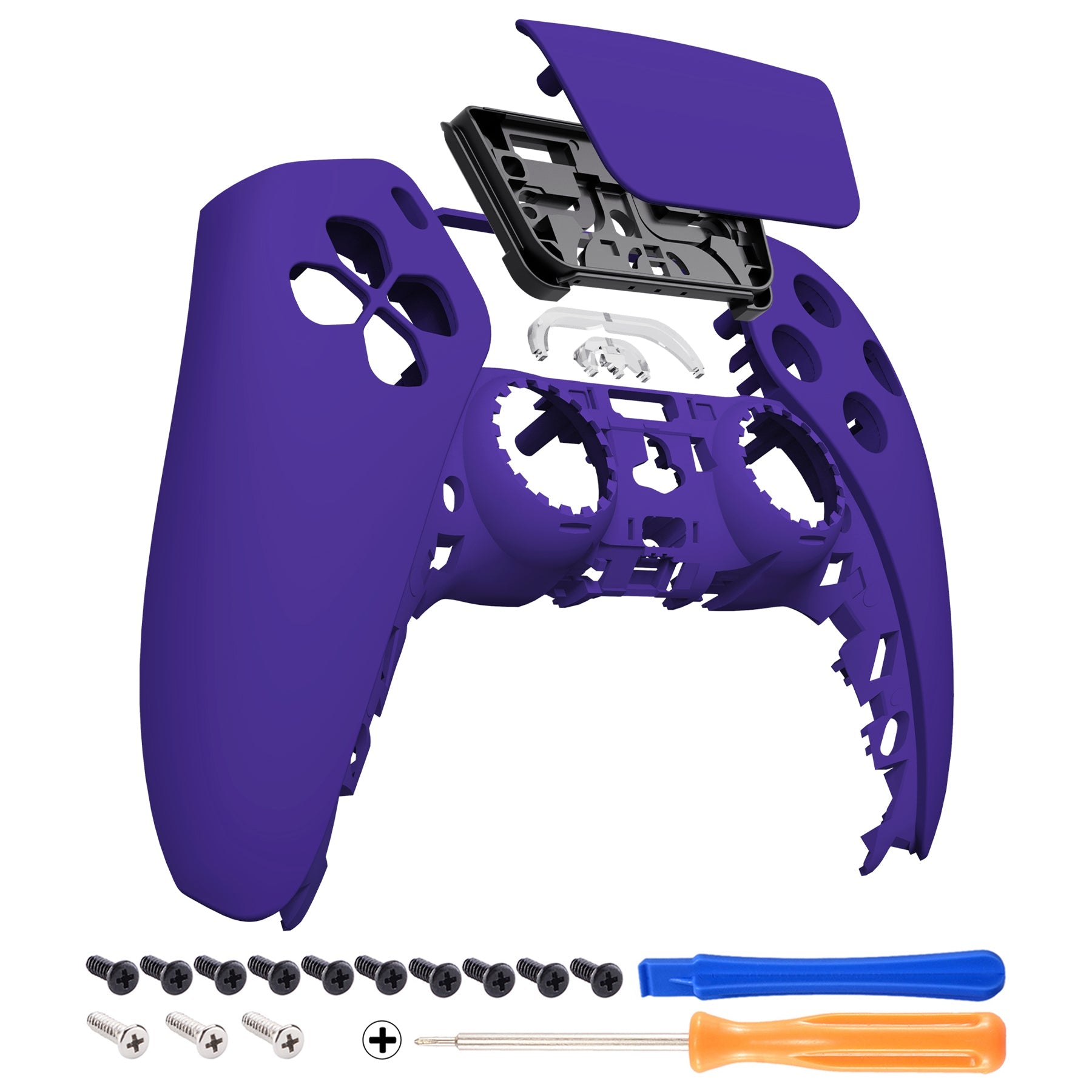 eXtremeRate Replacement Front Housing Shell with Touchpad Compatible with PS5 Controller BDM-010/020/030/040/050 - Purple eXtremeRate