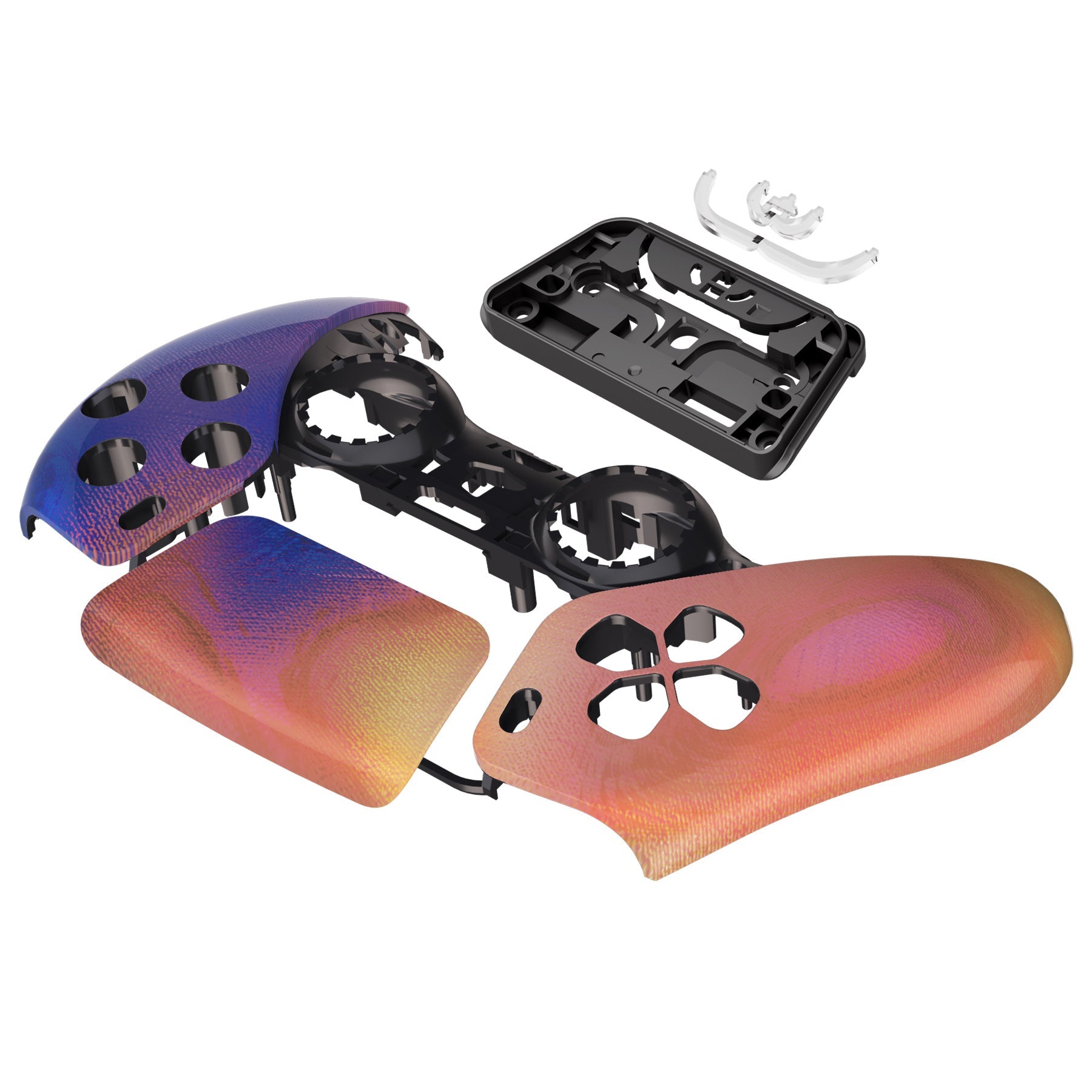 eXtremeRate Replacement Front Housing Shell with Touchpad Compatible with PS5 Controller BDM-010/020/030/040/050 - Purple Red Swirl eXtremeRate