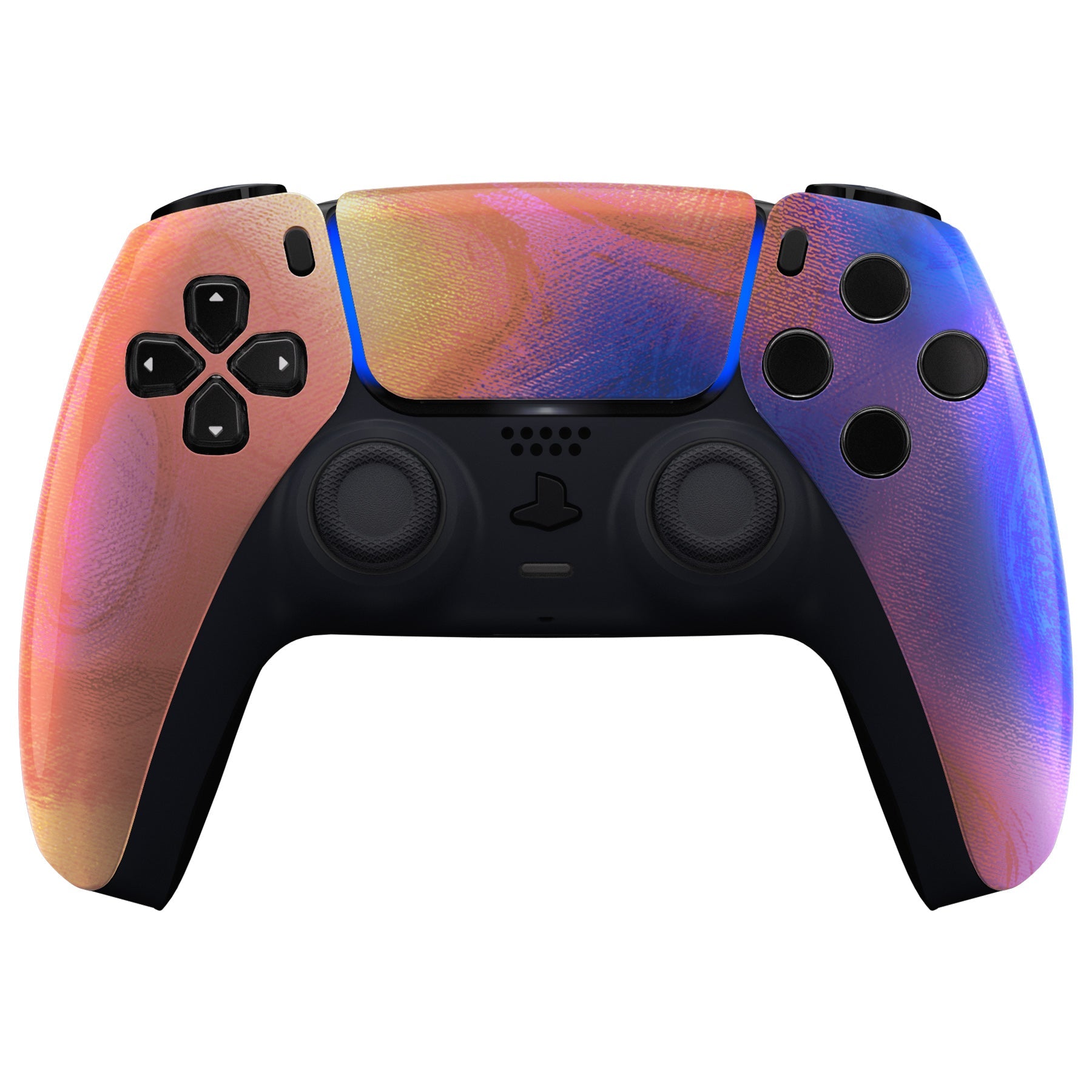 eXtremeRate Replacement Front Housing Shell with Touchpad Compatible with PS5 Controller BDM-010/020/030/040/050 - Purple Red Swirl eXtremeRate