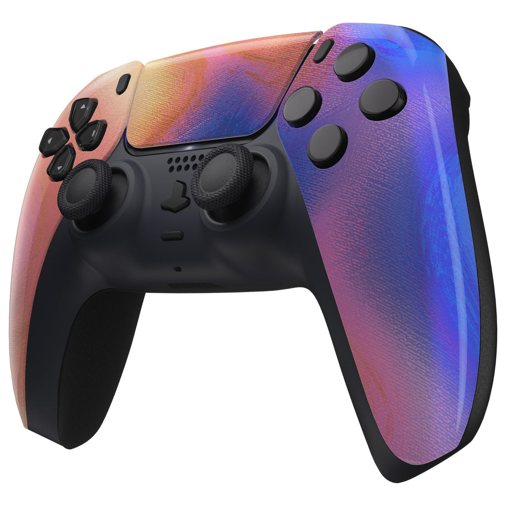 eXtremeRate Replacement Front Housing Shell with Touchpad Compatible with PS5 Controller BDM-010/020/030/040/050 - Purple Red Swirl eXtremeRate