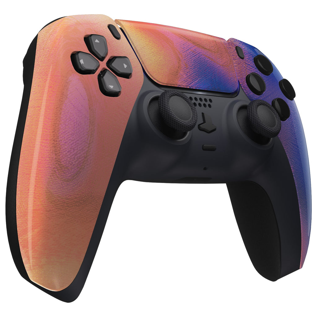 eXtremeRate Replacement Front Housing Shell with Touchpad Compatible with PS5 Controller BDM-010/020/030/040/050 - Purple Red Swirl eXtremeRate