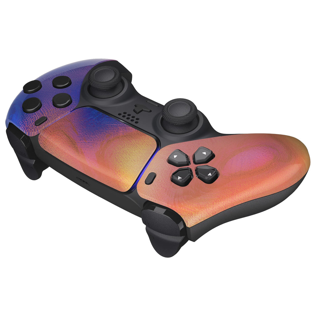 eXtremeRate Replacement Front Housing Shell with Touchpad Compatible with PS5 Controller BDM-010/020/030/040/050 - Purple Red Swirl eXtremeRate
