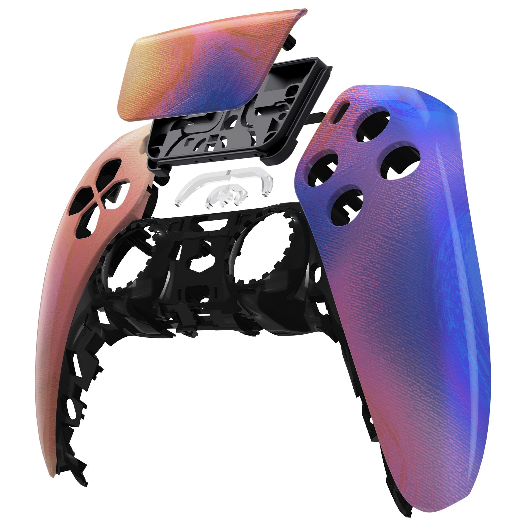 eXtremeRate Replacement Front Housing Shell with Touchpad Compatible with PS5 Controller BDM-010/020/030/040/050 - Purple Red Swirl eXtremeRate