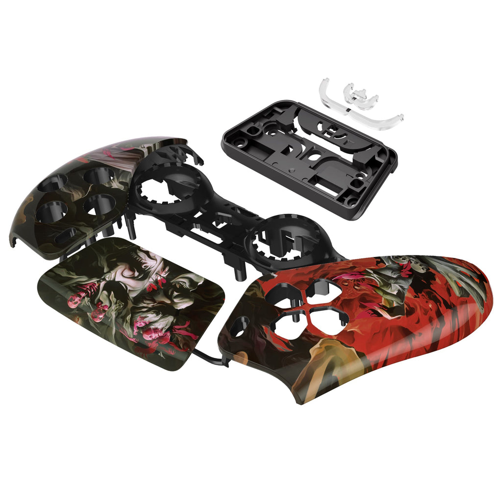 eXtremeRate Replacement Front Housing Shell with Touchpad Compatible with PS5 Controller BDM-010/020/030/040/050 - Rage of Asura eXtremeRate