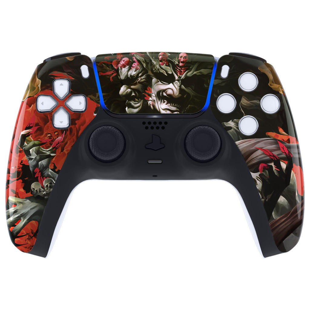 eXtremeRate Replacement Front Housing Shell with Touchpad Compatible with PS5 Controller BDM-010/020/030/040/050 - Rage of Asura eXtremeRate