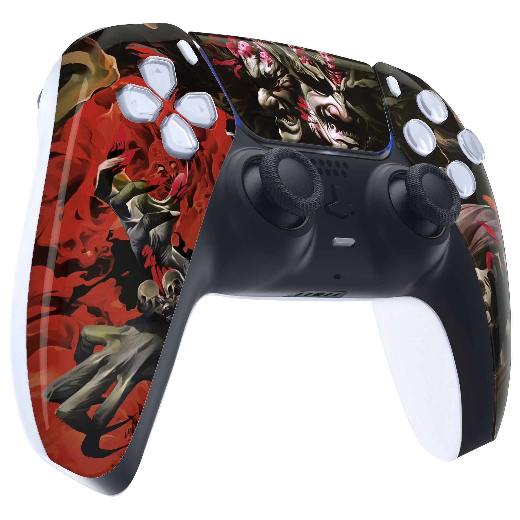 eXtremeRate Replacement Front Housing Shell with Touchpad Compatible with PS5 Controller BDM-010/020/030/040/050 - Rage of Asura eXtremeRate