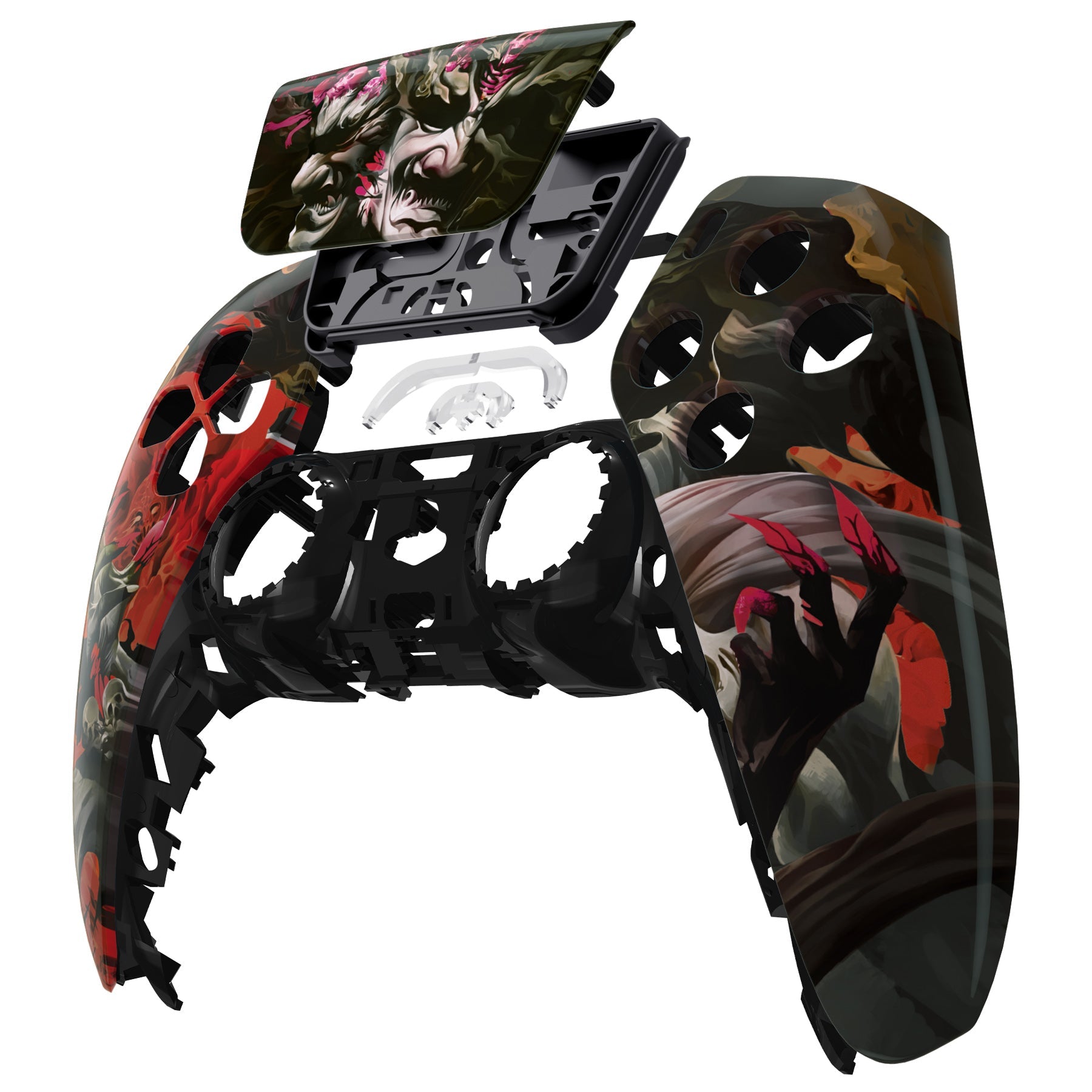 eXtremeRate Replacement Front Housing Shell with Touchpad Compatible with PS5 Controller BDM-010/020/030/040/050 - Rage of Asura eXtremeRate