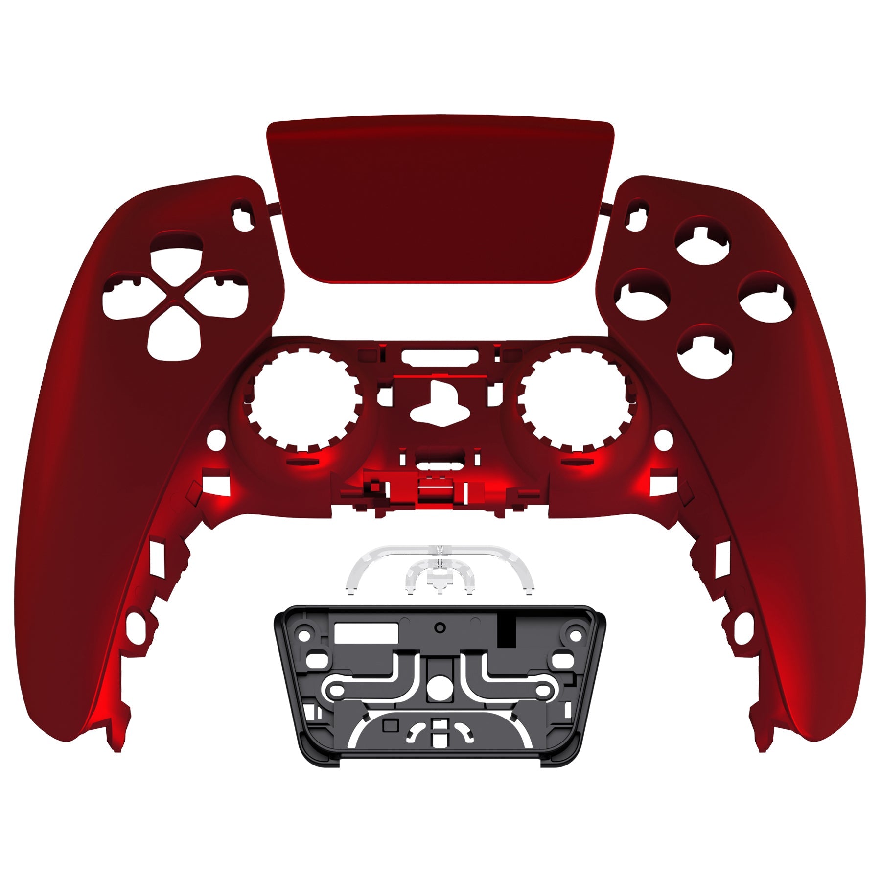 eXtremeRate Replacement Front Housing Shell with Touchpad Compatible with PS5 Controller BDM-010/020/030/040/050/060 - Scarlet Red eXtremeRate