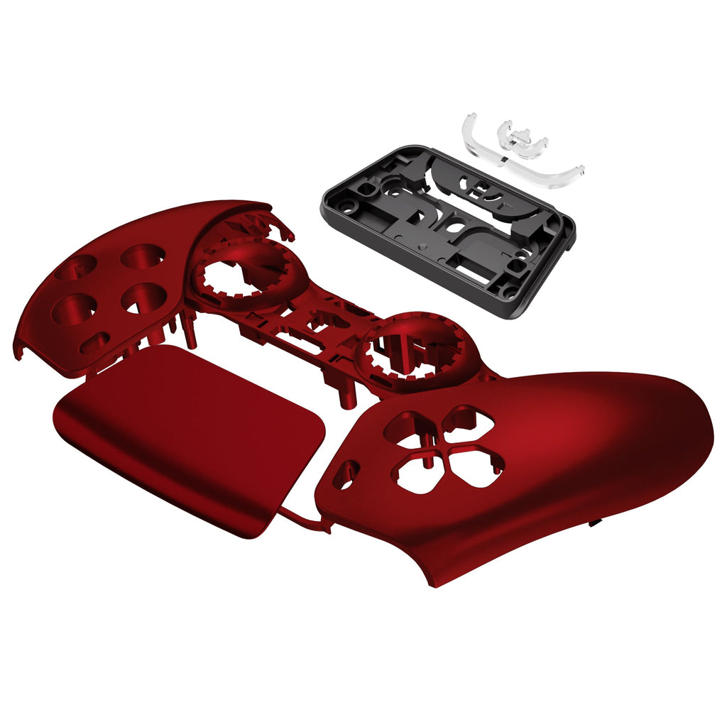 eXtremeRate Replacement Front Housing Shell with Touchpad Compatible with PS5 Controller BDM-010/020/030/040/050/060 - Scarlet Red eXtremeRate
