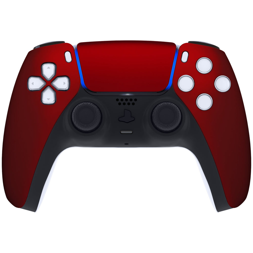 eXtremeRate Replacement Front Housing Shell with Touchpad Compatible with PS5 Controller BDM-010/020/030/040/050/060 - Scarlet Red eXtremeRate