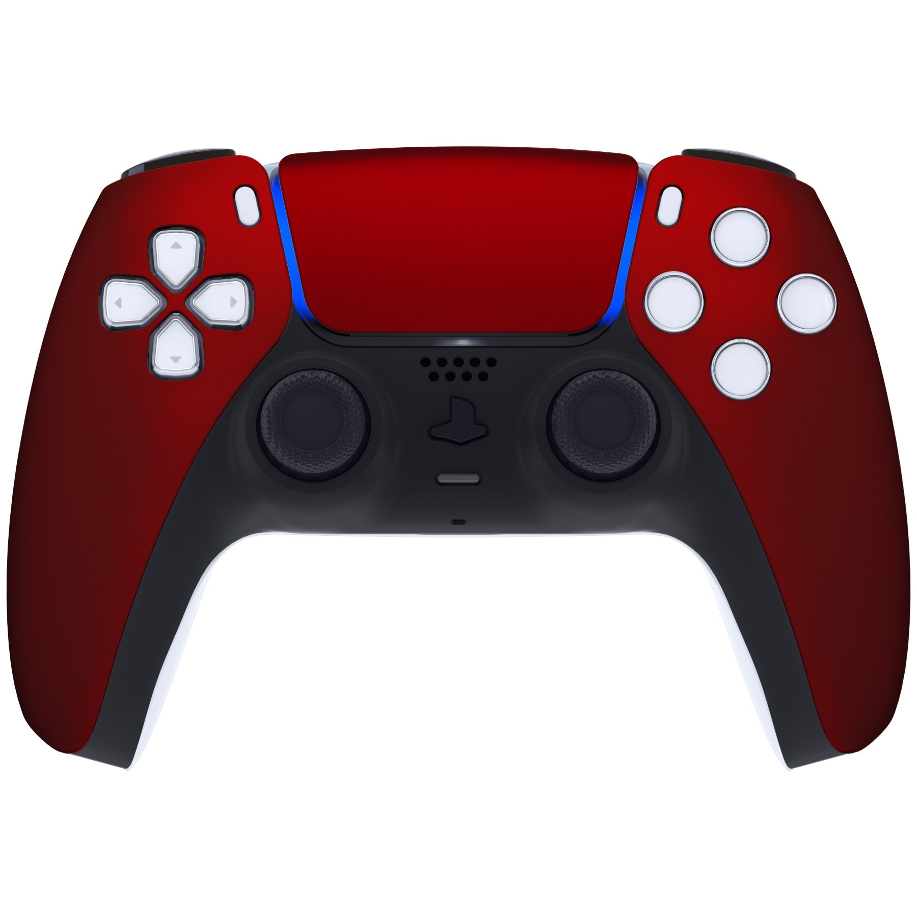 eXtremeRate Replacement Front Housing Shell with Touchpad Compatible with PS5 Controller BDM-010/020/030/040/050/060 - Scarlet Red eXtremeRate