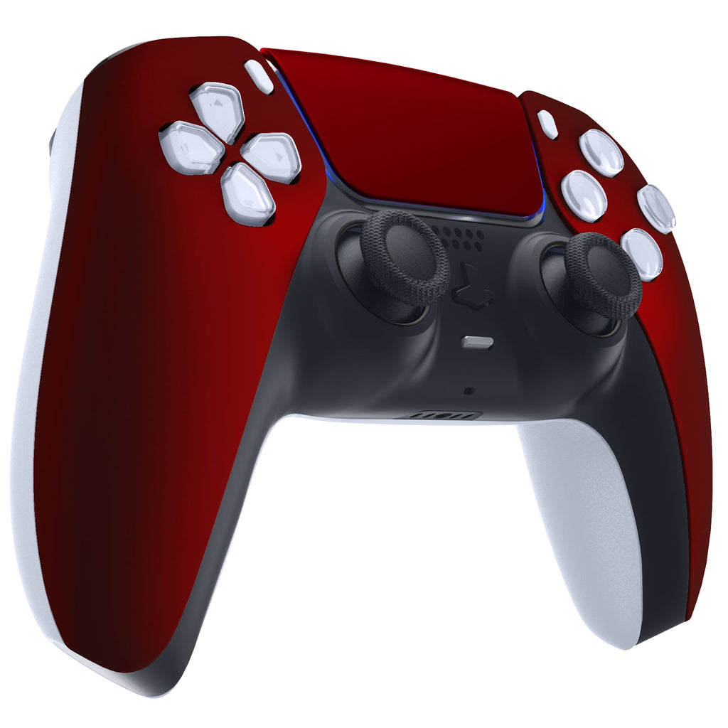 eXtremeRate Replacement Front Housing Shell with Touchpad Compatible with PS5 Controller BDM-010/020/030/040/050/060 - Scarlet Red eXtremeRate