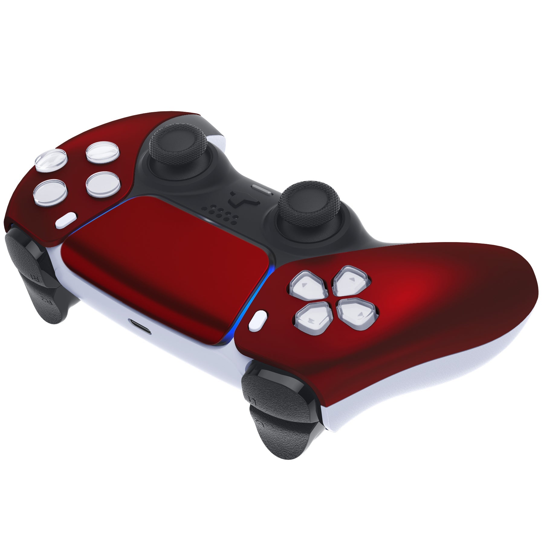 eXtremeRate Replacement Front Housing Shell with Touchpad Compatible with PS5 Controller BDM-010/020/030/040/050/060 - Scarlet Red eXtremeRate