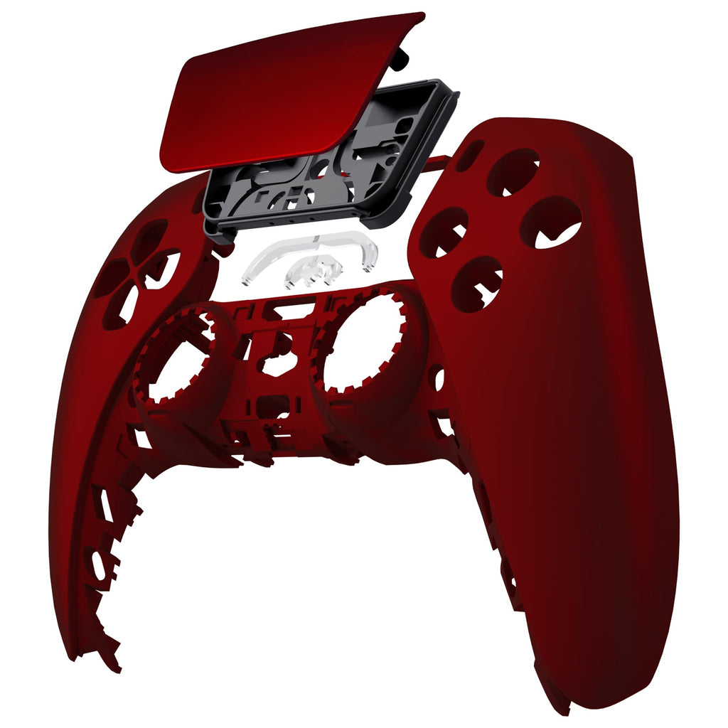 eXtremeRate Replacement Front Housing Shell with Touchpad Compatible with PS5 Controller BDM-010/020/030/040/050/060 - Scarlet Red eXtremeRate