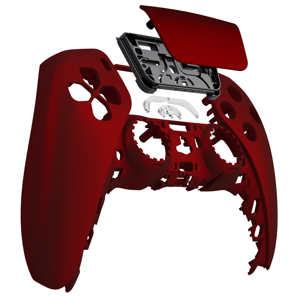 eXtremeRate Replacement Front Housing Shell with Touchpad Compatible with PS5 Controller BDM-010/020/030/040/050/060 - Scarlet Red eXtremeRate