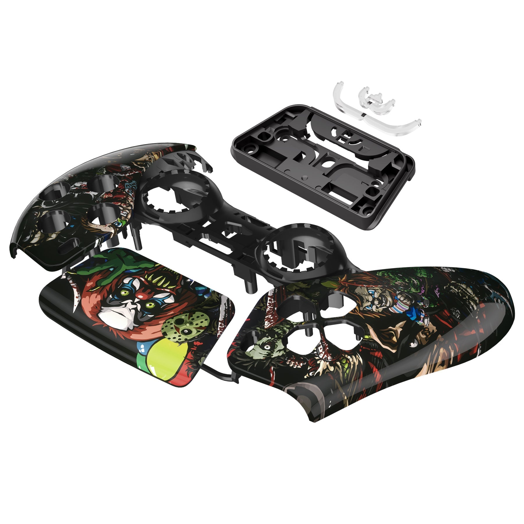 eXtremeRate Replacement Front Housing Shell with Touchpad Compatible with PS5 Controller BDM-010/020/030/040/050 - Scary Party eXtremeRate