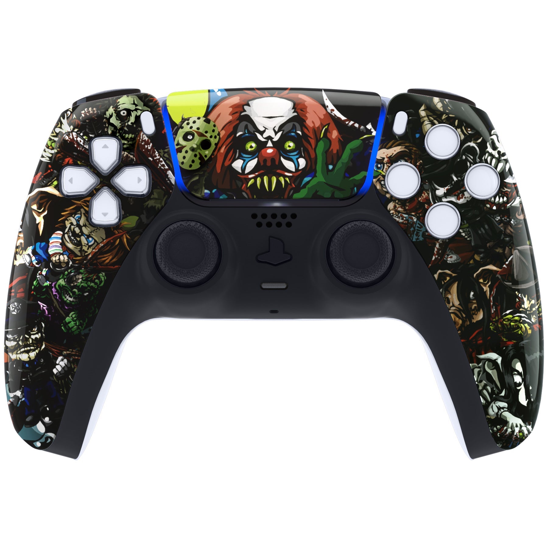 eXtremeRate Replacement Front Housing Shell with Touchpad Compatible with PS5 Controller BDM-010/020/030/040/050 - Scary Party eXtremeRate