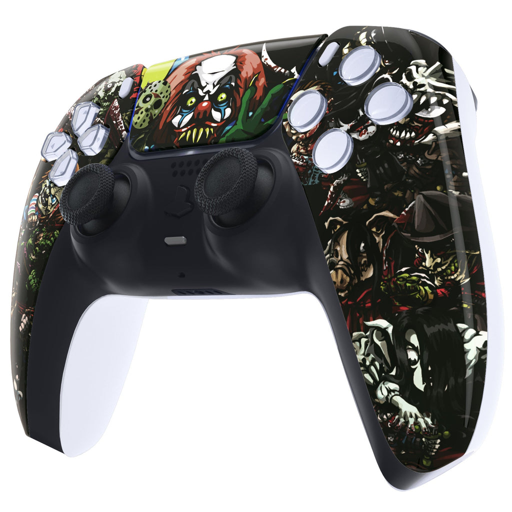 eXtremeRate Replacement Front Housing Shell with Touchpad Compatible with PS5 Controller BDM-010/020/030/040/050 - Scary Party eXtremeRate