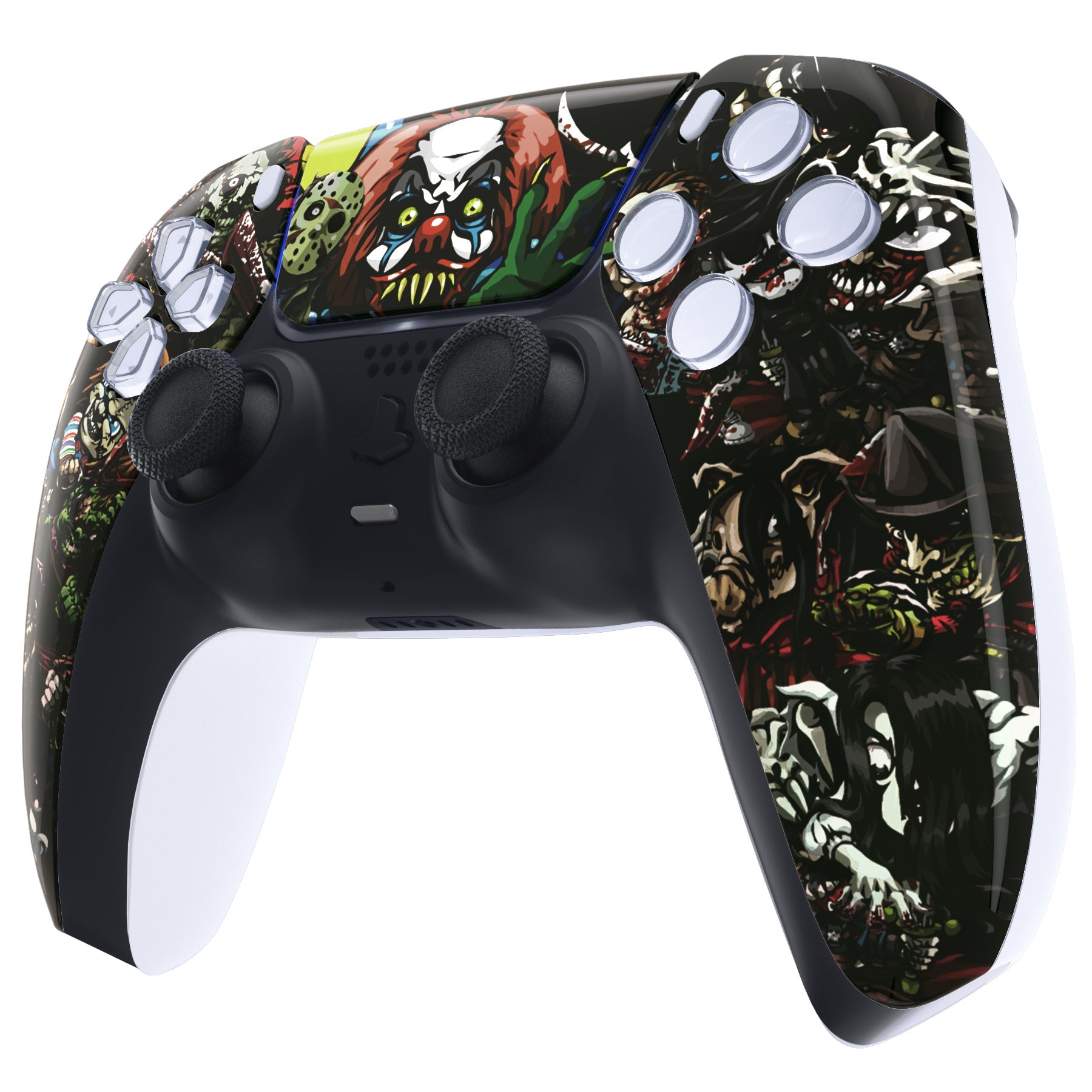 eXtremeRate Replacement Front Housing Shell with Touchpad Compatible with PS5 Controller BDM-010/020/030/040/050 - Scary Party eXtremeRate