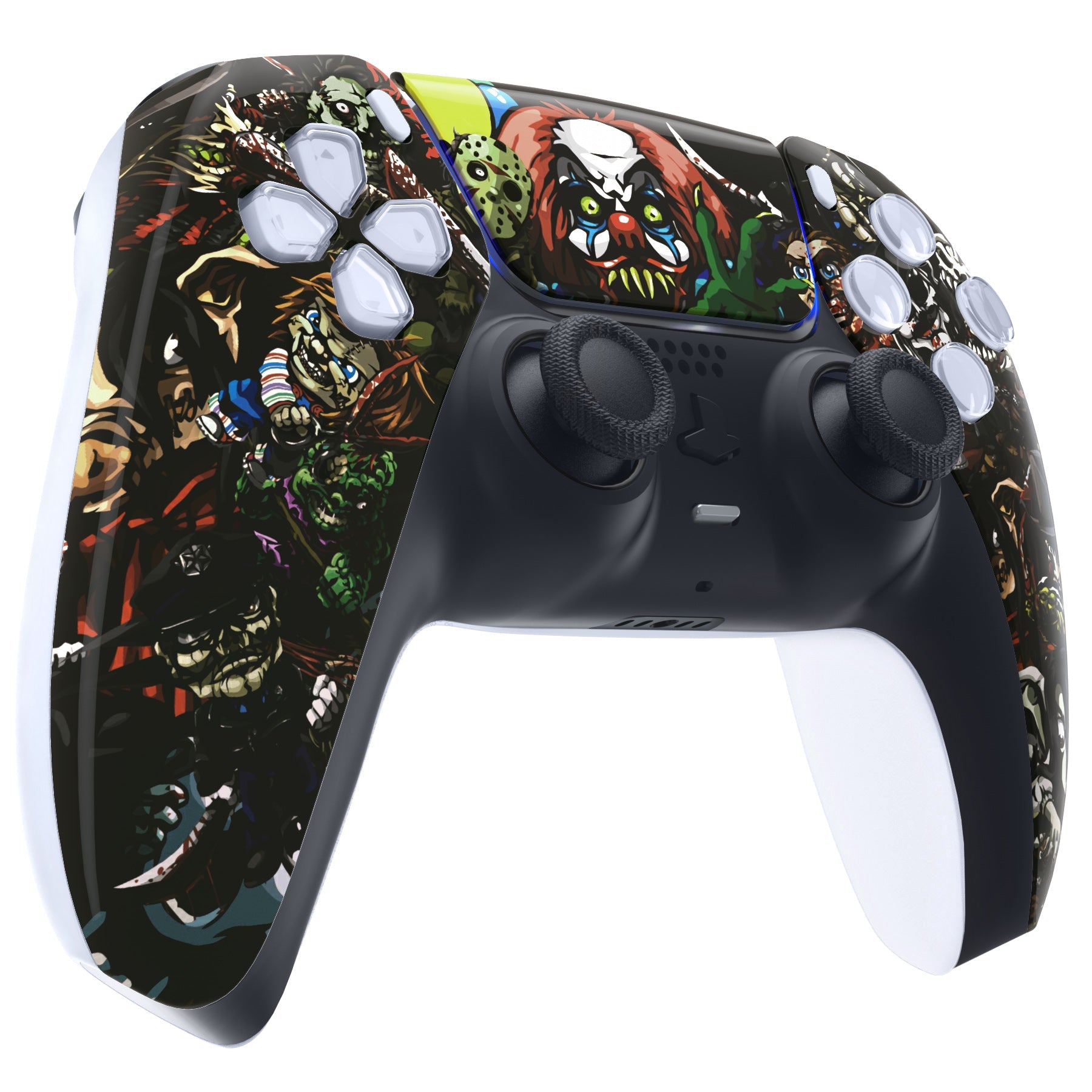 eXtremeRate Replacement Front Housing Shell with Touchpad Compatible with PS5 Controller BDM-010/020/030/040/050 - Scary Party eXtremeRate