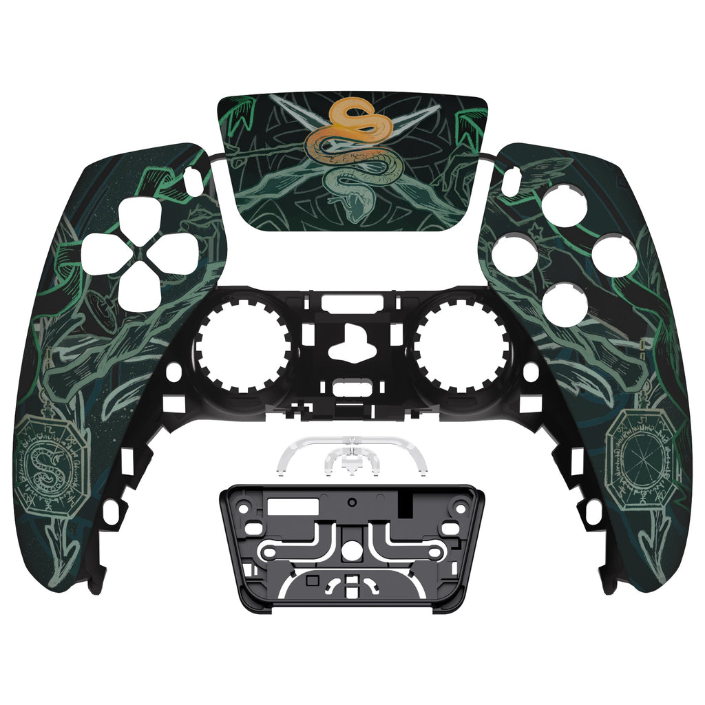 eXtremeRate Replacement Front Housing Shell with Touchpad Compatible with PS5 Controller BDM-010/020/030/040/050 - Serpent Totem eXtremeRate
