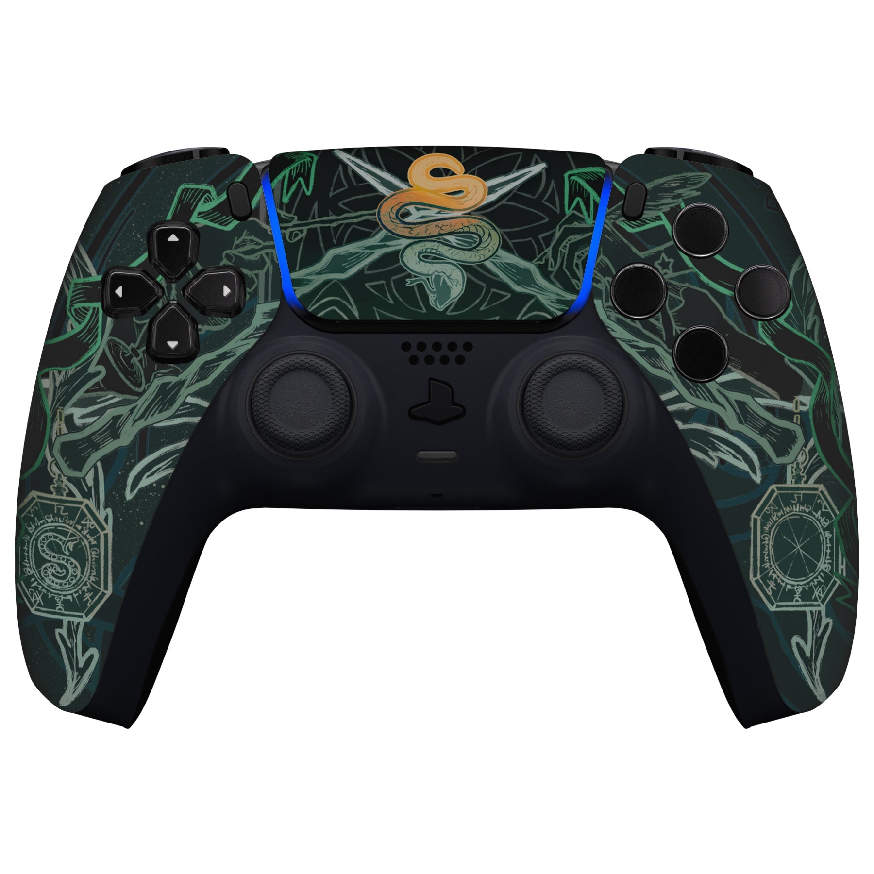 eXtremeRate Replacement Front Housing Shell with Touchpad Compatible with PS5 Controller BDM-010/020/030/040/050 - Serpent Totem eXtremeRate