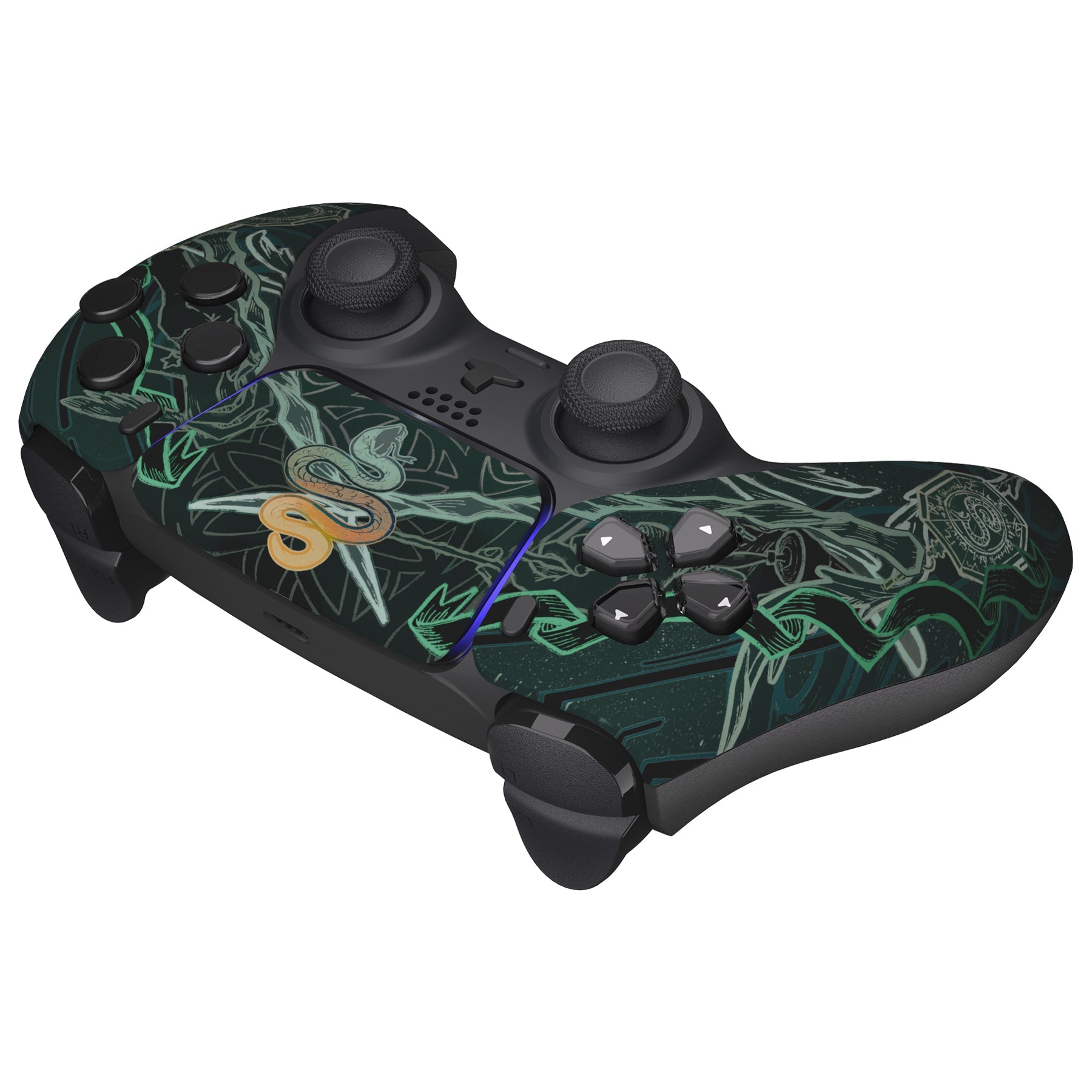 eXtremeRate Replacement Front Housing Shell with Touchpad Compatible with PS5 Controller BDM-010/020/030/040/050 - Serpent Totem eXtremeRate