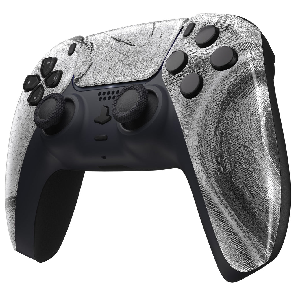 eXtremeRate Replacement Front Housing Shell with Touchpad Compatible with PS5 Controller BDM-010/020/030/040/050 - Silver Wave eXtremeRate