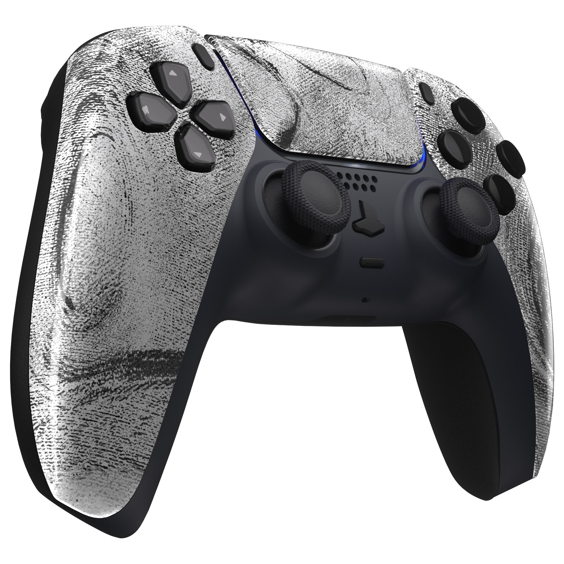 eXtremeRate Replacement Front Housing Shell with Touchpad Compatible with PS5 Controller BDM-010/020/030/040/050 - Silver Wave eXtremeRate
