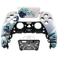eXtremeRate Replacement Front Housing Shell with Touchpad Compatible with PS5 Controller BDM-010/020/030/040/050/060 - The Great Wave eXtremeRate