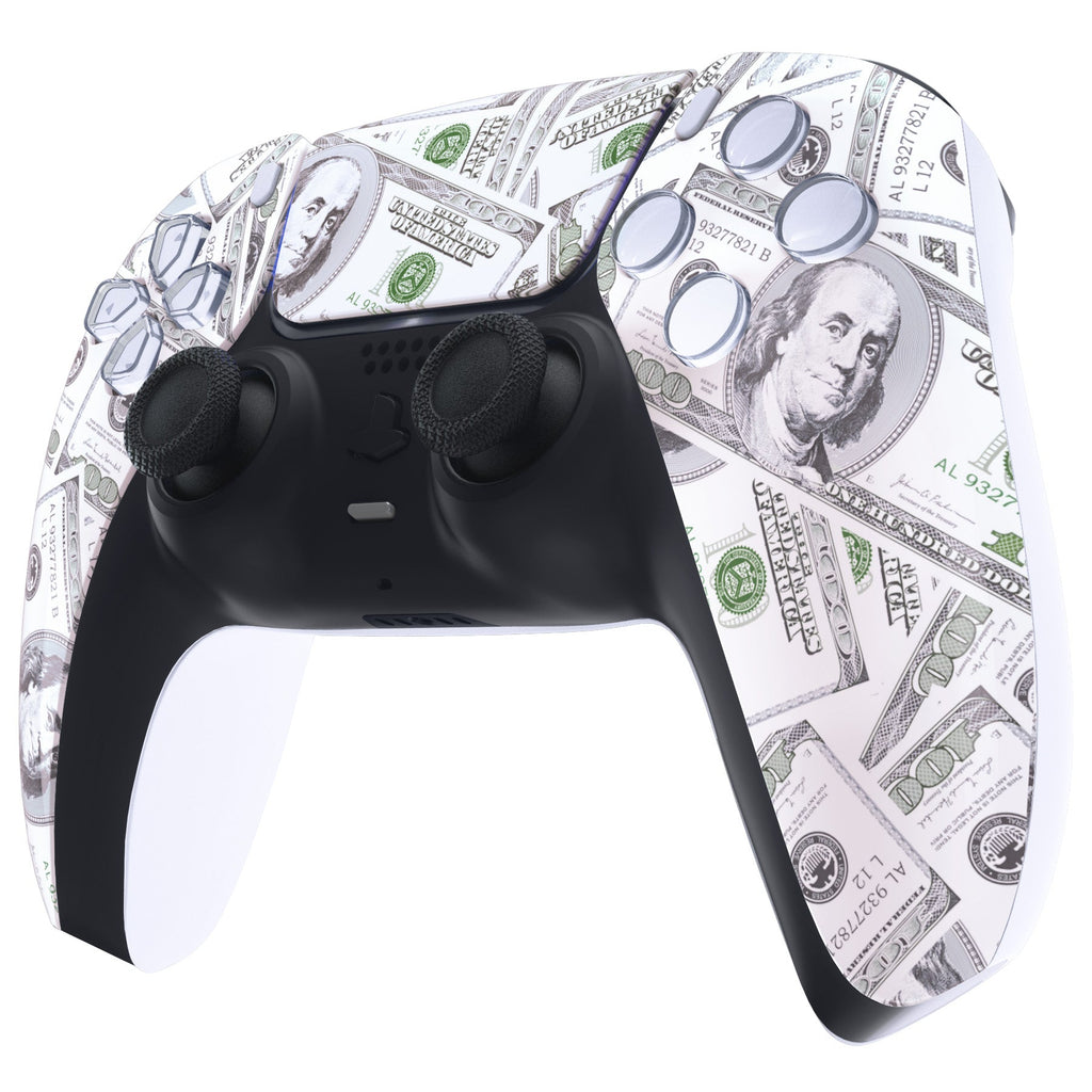 eXtremeRate Replacement Front Housing Shell with Touchpad Compatible with PS5 Controller BDM-010/020/030/040/050 - The $100 Cash Money eXtremeRate
