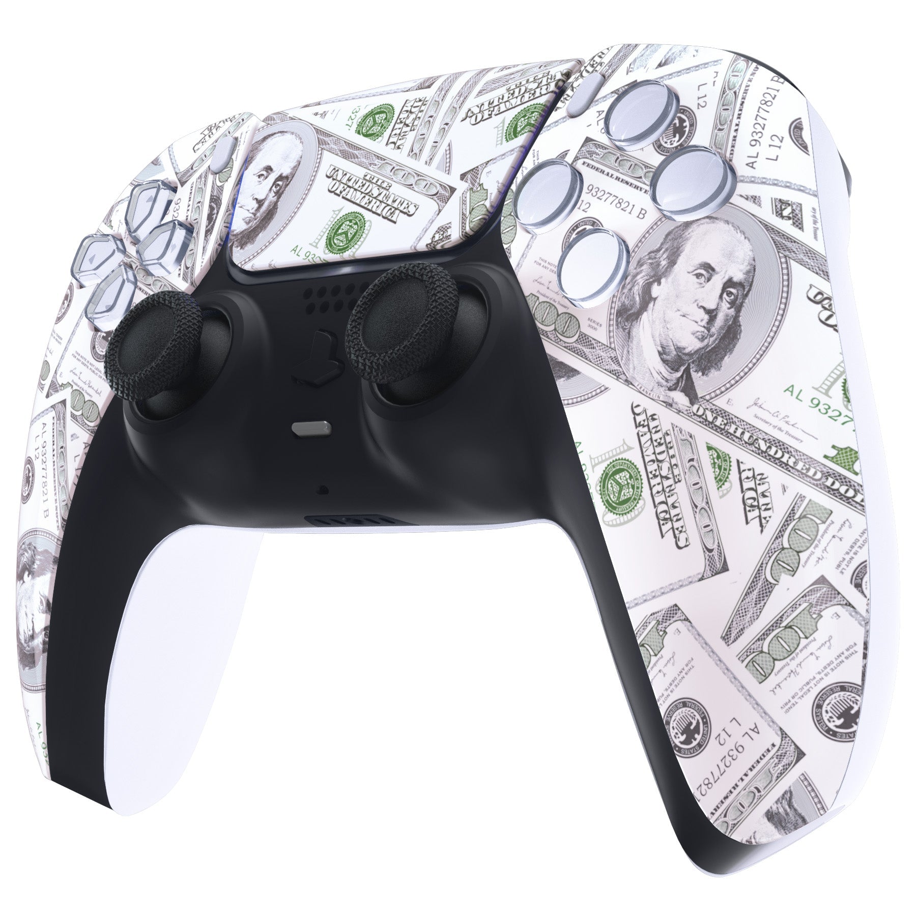 eXtremeRate Replacement Front Housing Shell with Touchpad Compatible with PS5 Controller BDM-010/020/030/040/050 - The $100 Cash Money eXtremeRate