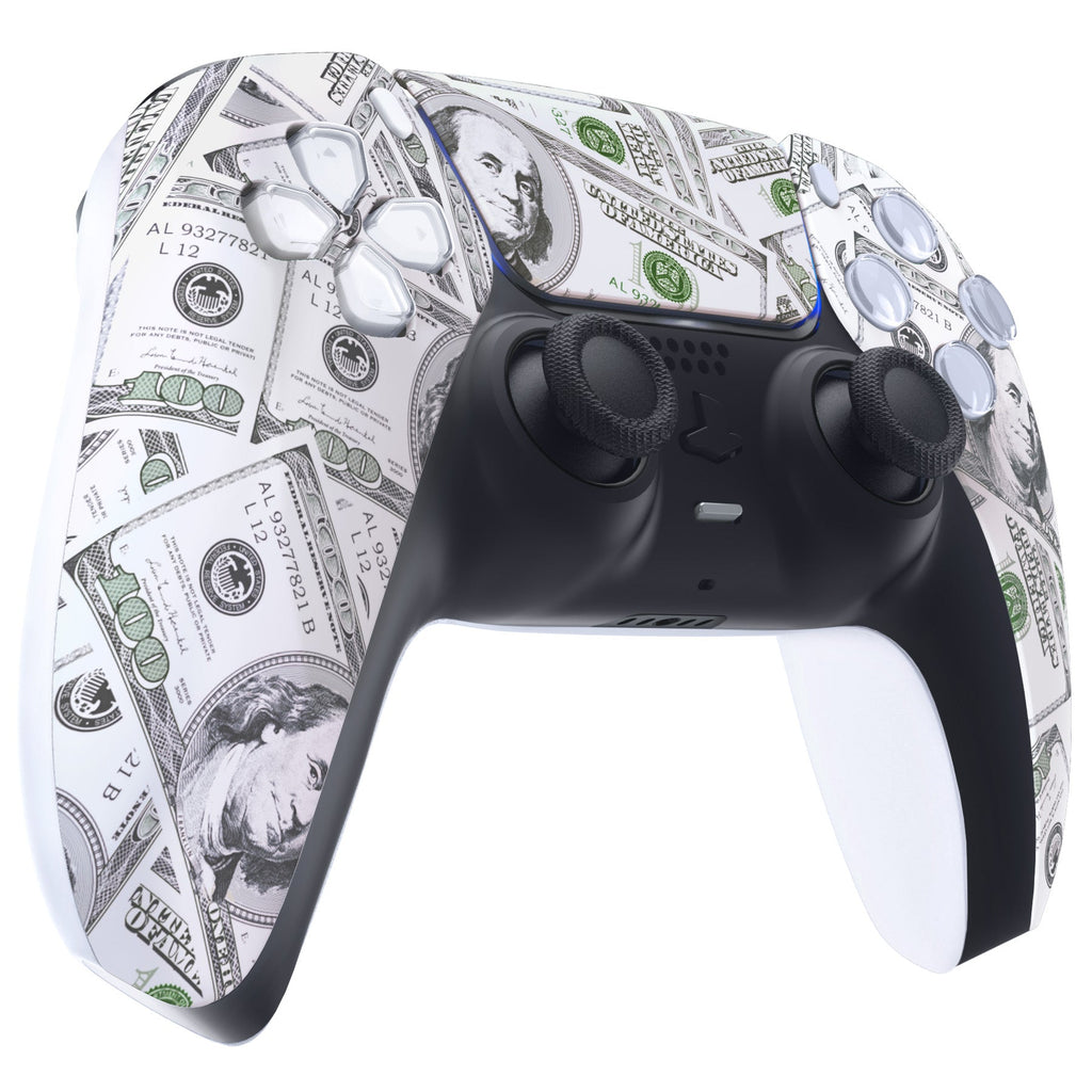 eXtremeRate Replacement Front Housing Shell with Touchpad Compatible with PS5 Controller BDM-010/020/030/040/050 - The $100 Cash Money eXtremeRate
