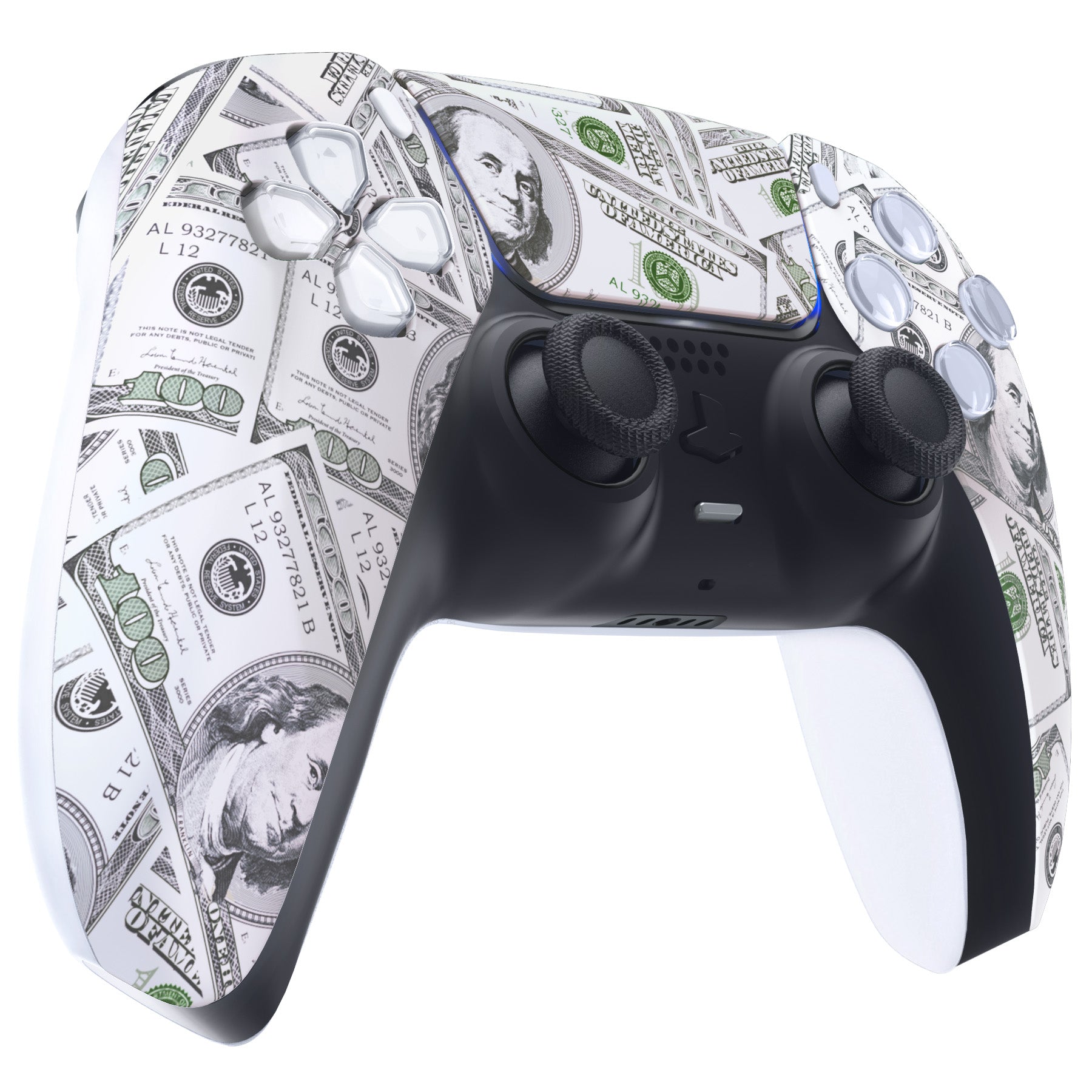 eXtremeRate Replacement Front Housing Shell with Touchpad Compatible with PS5 Controller BDM-010/020/030/040/050 - The $100 Cash Money eXtremeRate