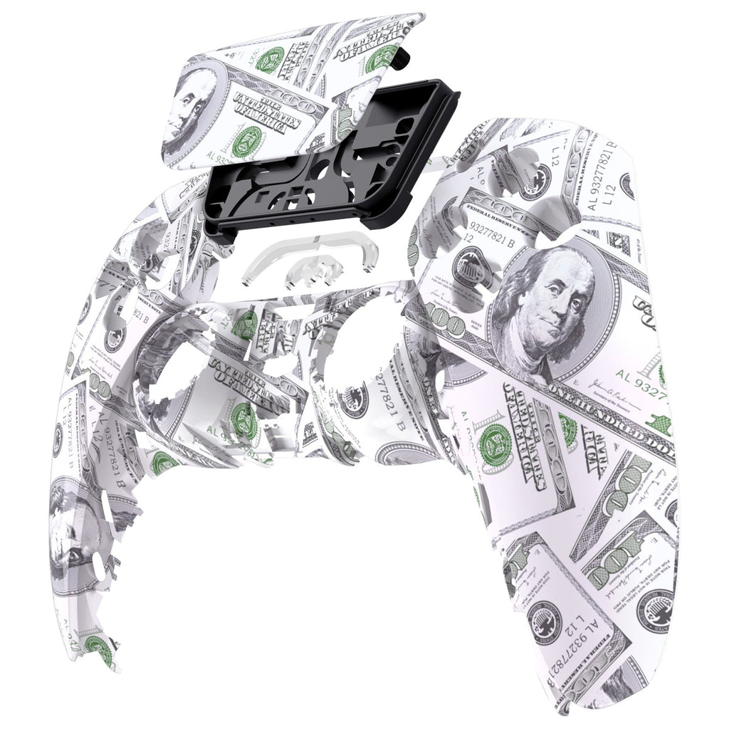 eXtremeRate Replacement Front Housing Shell with Touchpad Compatible with PS5 Controller BDM-010/020/030/040/050 - The $100 Cash Money eXtremeRate