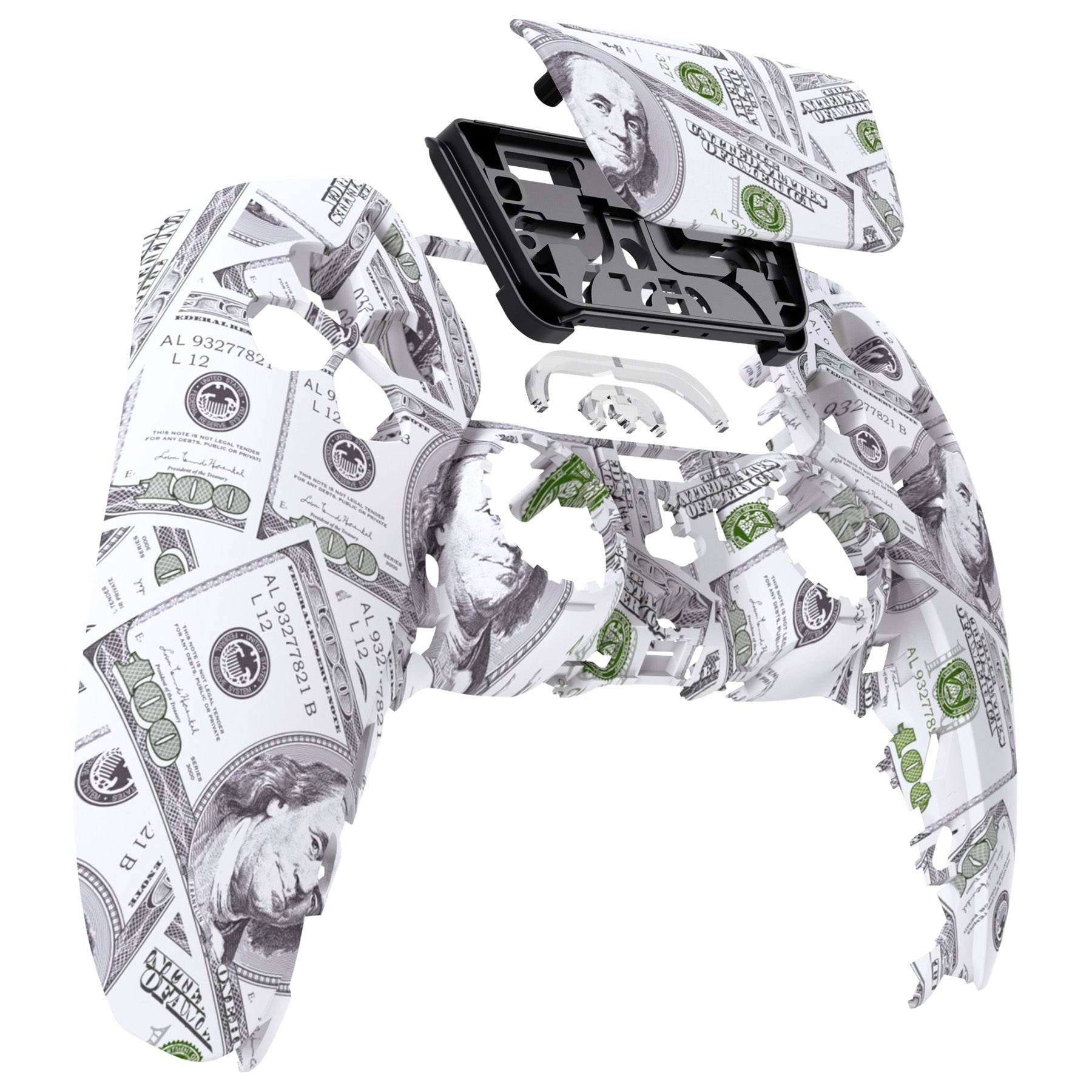 eXtremeRate Replacement Front Housing Shell with Touchpad Compatible with PS5 Controller BDM-010/020/030/040/050 - The $100 Cash Money eXtremeRate