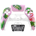 eXtremeRate Replacement Front Housing Shell with Touchpad Compatible with PS5 Controller BDM-010/020/030/040/050 - Tropical Flamingo eXtremeRate