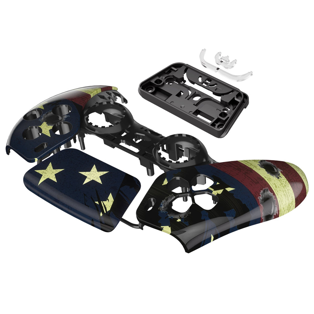 eXtremeRate Replacement Front Housing Shell with Touchpad Compatible with PS5 Controller BDM-010/020/030/040/050 - US Flag The Stars & Stripes eXtremeRate