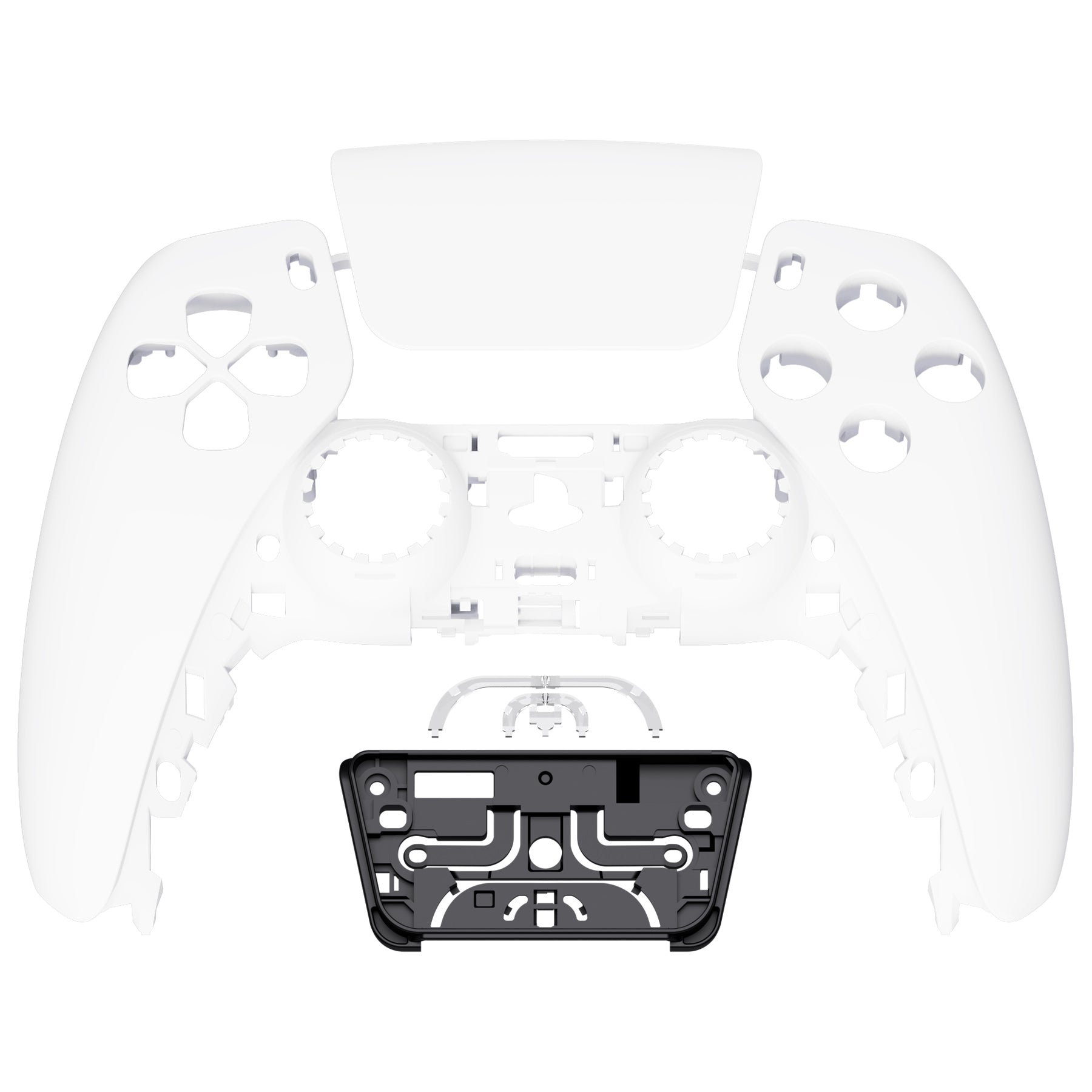 eXtremeRate Replacement Front Housing Shell with Touchpad Compatible with PS5 Controller BDM-010/020/030/040/050/060 - White eXtremeRate